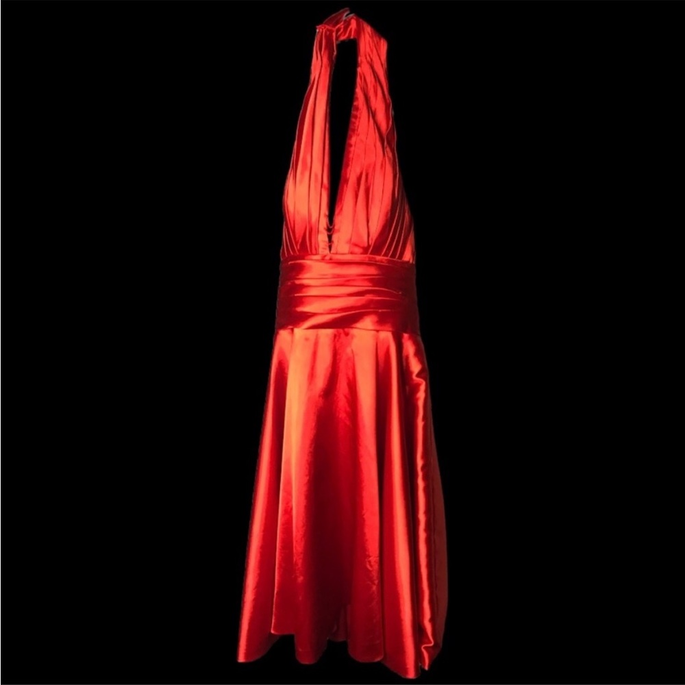 Vintage red satin halter dress for pinup girl, Marilyn. - Picture 2 of 4